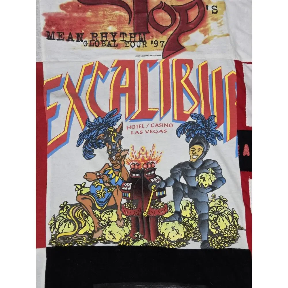 Upcycled Throw Blanket Vtg T-Shirts Handmade 62x53 Pantera Bush ZZ Top TX A&M